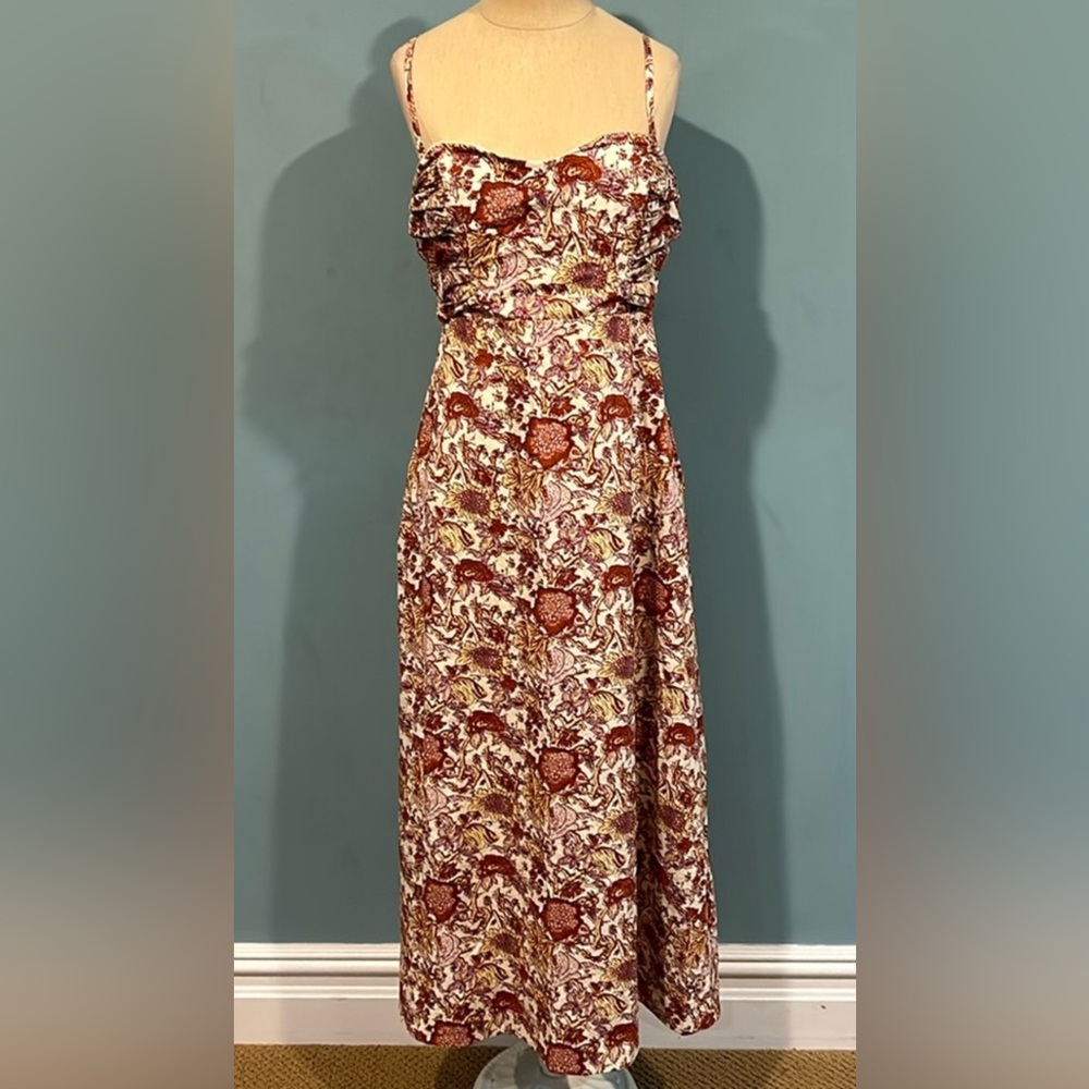 NEW Free People Ruby's Midi Dress size 6 Floral Pattern A-Line